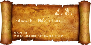 Lehoczki Márton névjegykártya